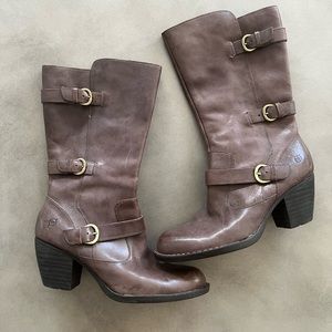 Born Maleri Brown Distressed Midcalf Boots, Size: 11
